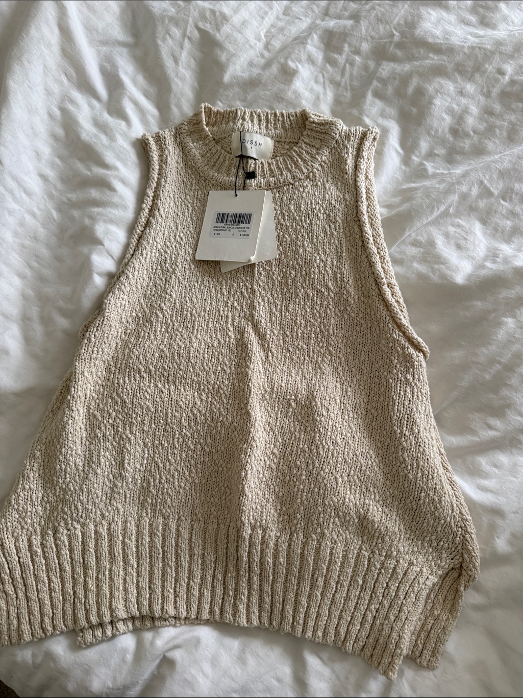 Uo Oversized Sleeveless Knit Tank - Cream